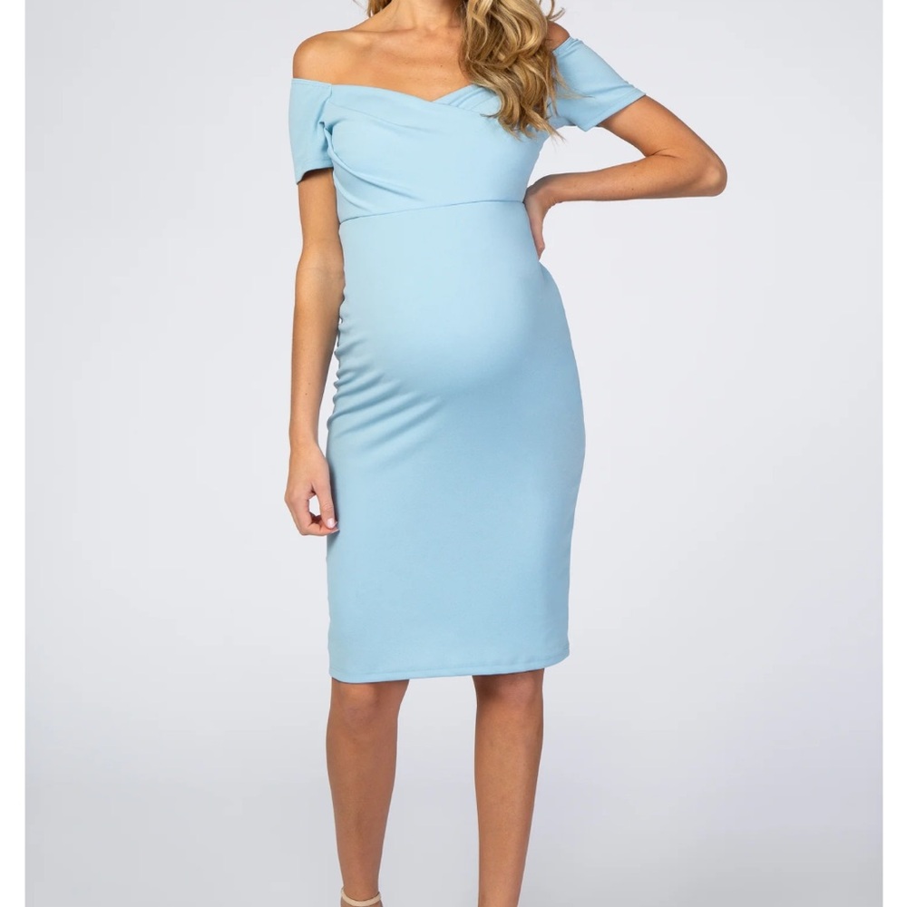 Turquoise Pink blush Maternity Dress